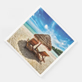 Serviette En Papier Lounge on beach throw pillow (Coin)