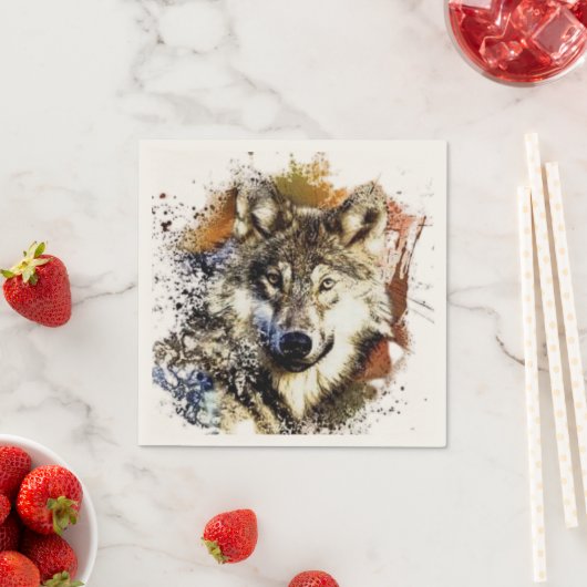 Serviette En Papier Loup (En situation)