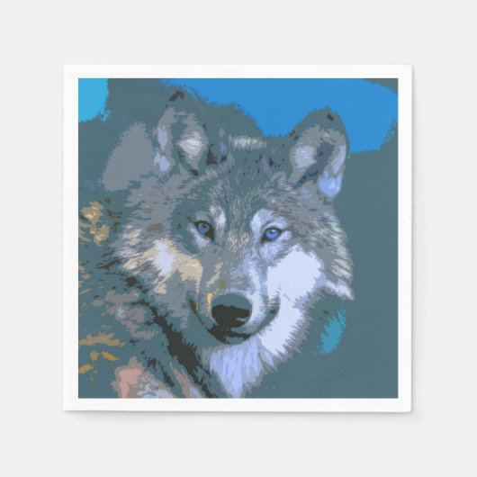 Serviette En Papier Loup 034 (Devant)