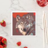 Serviette En Papier Loup 043 (En situation)