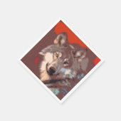 Serviette En Papier Loup 043 (Coin)