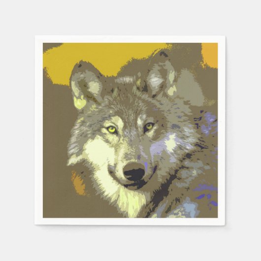 Serviette En Papier Loup 045 (Devant)