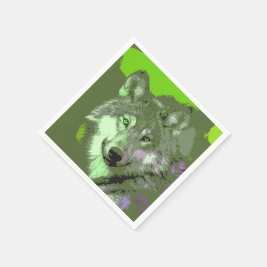 Serviette En Papier Loup 047 (Coin)