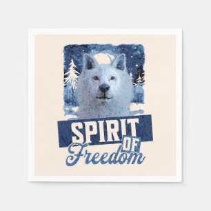 Serviette En Papier Loup Arctique Esprit de Liberté Création Faunique