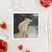 Serviette En Papier Loup blanc (En situation)