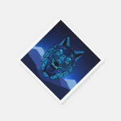 Serviette En Papier Loup bleu géométrique (Coin)