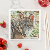 Serviette En Papier loup cinglé (En situation)