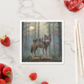 Serviette En Papier Loup dans la forêt (En situation)