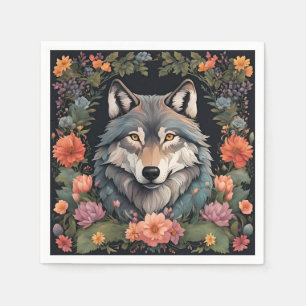 Serviette En Papier Loup de Cottagecore