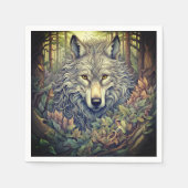 Serviette En Papier Loup gris (Devant)