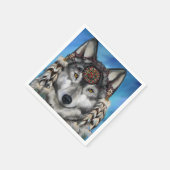 SERVIETTE EN PAPIER LOUP GRIS (Coin)