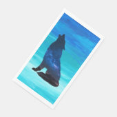 Serviette En Papier Loup hurlant, chien hurlant en double exposition (Coin)