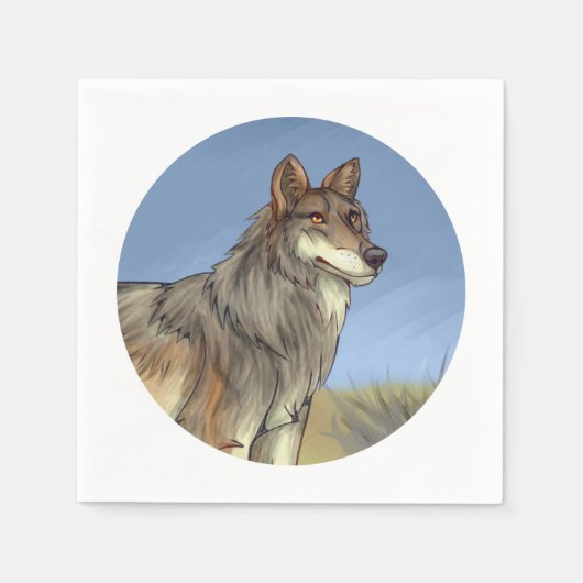 Serviette En Papier Loup mexicain (Devant)