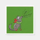 Serviette En Papier Loup Noël Funny Mignonnes Enfants (Devant)