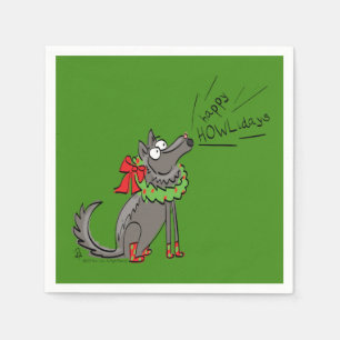 Serviette En Papier Loup Noël Funny Mignonnes Enfants