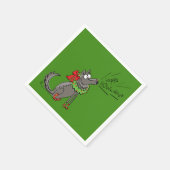 Serviette En Papier Loup Noël Funny Mignonnes Enfants (Coin)