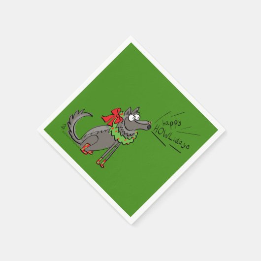 Serviette En Papier Loup Noël Funny Mignonnes Enfants (Coin)