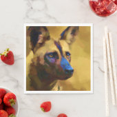 Serviette En Papier Loup peint (En situation)