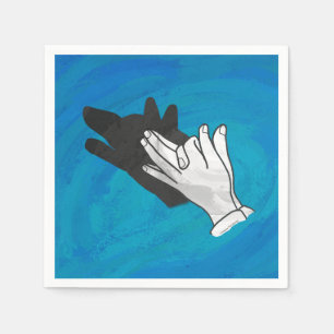 Serviette En Papier Loup sur le bleu