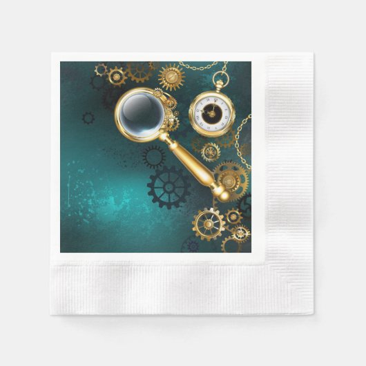Serviette En Papier Loupe en style Steampunk (Devant)