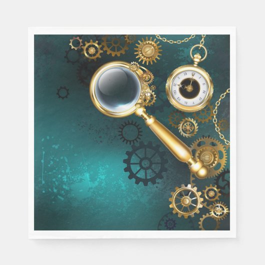 Serviette En Papier Loupe en style Steampunk (Devant)