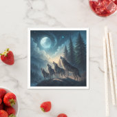 Serviette En Papier Loups (En situation)