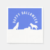 Serviette En Papier Loups en neige, Happy Halloween (Devant)