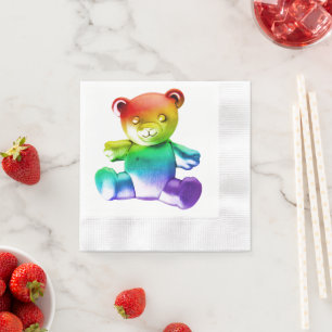 Serviette En Papier L'ours en peluche en métal brossé de SlipperyJoe's