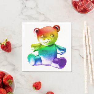 Serviette En Papier L'ours en peluche en métal brossé SlipperyJoe's dé