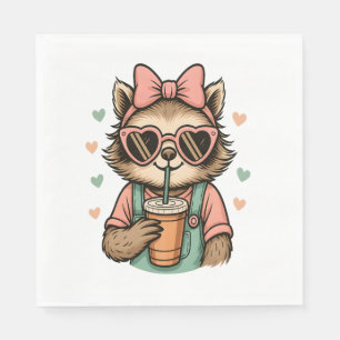 Serviette En Papier Louveur de café Sloth Girl