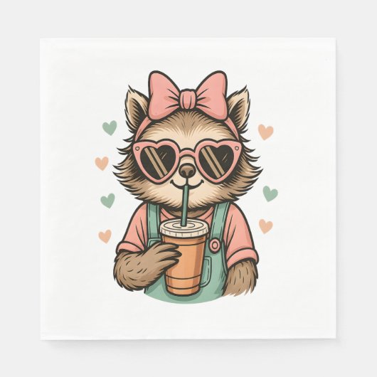 Serviette En Papier Louveur de café Sloth Girl (Devant)