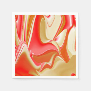 Serviette En Papier Love and Gold Abstrait 3D Rainbowart