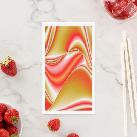 Serviette En Papier Love and Gold Abstrait 3D Rainbowart (En situation)