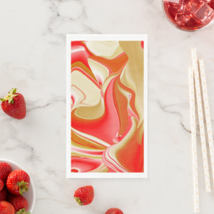 Serviette En Papier Love and Gold Abstrait 3D Rainbowart