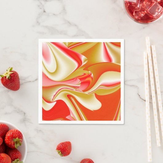 Serviette En Papier Love and Gold Abstrait 3D Rainbowart (En situation)