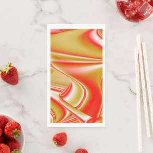 Serviette En Papier Love and Gold Abstrait 3D Rainbowart