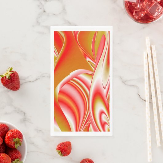 Serviette En Papier Love and Gold Abstrait 3D Rainbowart (En situation)