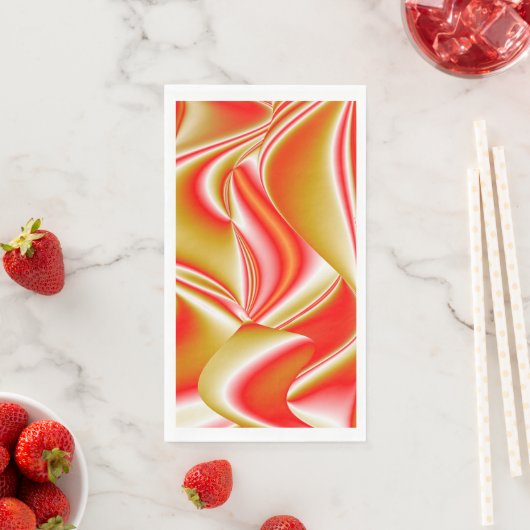 Serviette En Papier Love and Gold Abstrait 3D Rainbowart (En situation)