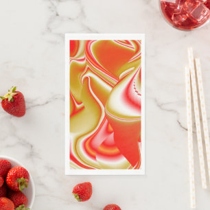 Serviette En Papier Love and Gold Abstrait 3D Rainbowart