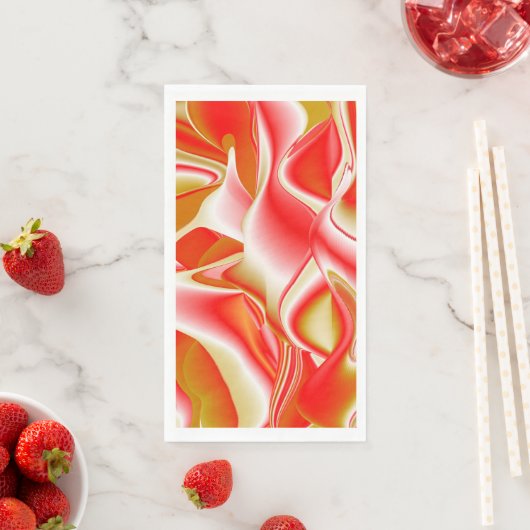 Serviette En Papier Love and Gold Abstrait 3D Rainbowart (En situation)