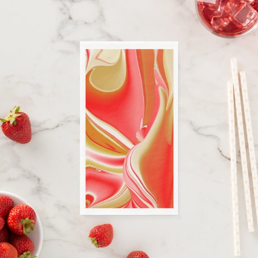 Serviette En Papier Love and Gold Abstrait 3D Rainbowart (En situation)