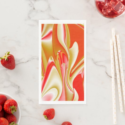 Serviette En Papier Love and Gold Abstrait 3D Rainbowart (En situation)