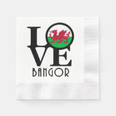 Serviette En Papier LOVE Bangor Pays de Galles (Devant)