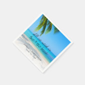 Serviette En Papier Love Beach Citation Palm Tree Destination Mariage (Coin)