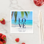 Serviette En Papier Love Beach Destination Palm Tree Mariage (En situation)