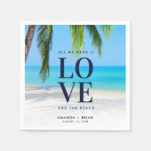 Serviette En Papier Love Beach Destination Palm Tree Mariage (Devant)