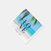 Serviette En Papier Love Beach Destination Palm Tree Mariage (Coin)
