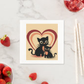 Serviette En Papier Love Black Cats Papier serviettes (En situation)