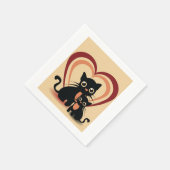 Serviette En Papier Love Black Cats Papier serviettes (Coin)