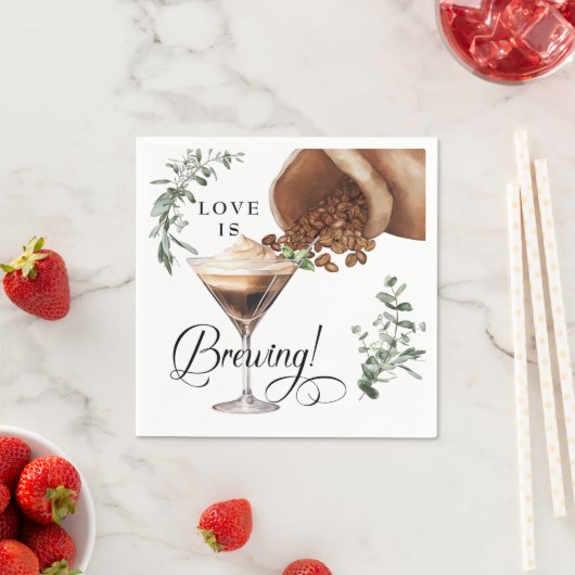 Serviette En Papier Love Brewing | Espresso | Martini | FÊTE DES MARIÉ (En situation)